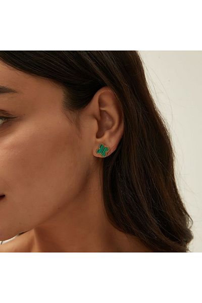 ElectraStore Emerald Green Flower Earrings