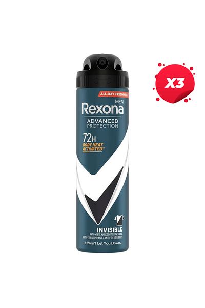 Rexona X3 - ANTIPERSPIRANT DEO 150ML MEN ADVANCED PROTECTION INVISIBLE