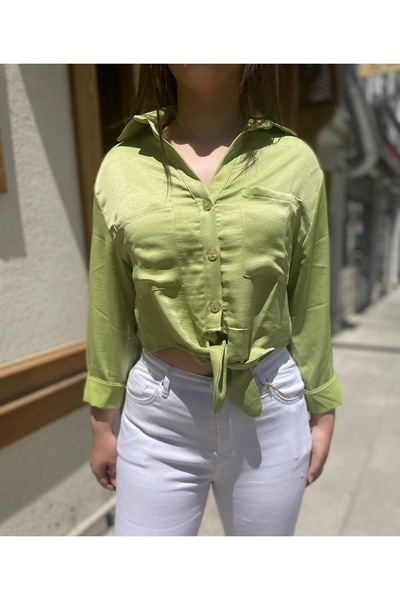 Butik ÖNDEN BAĞLAMALI KISA GÖMLEK