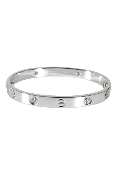 ElectraStore Silver Love Fixed Bracelet With Zirconia Crystals