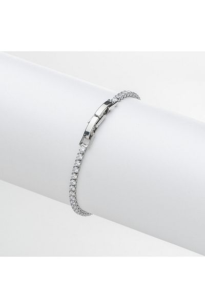ElectraStore Alhambra White Gold Plated Tennis Bracelet