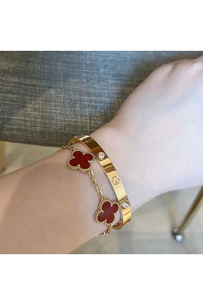 ElectraStore Set Of Two Alhambra Bracelets RED + LOVE