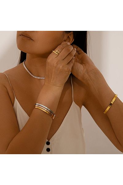 ElectraStore Tennis Jewelry Set Necklace + Earrings