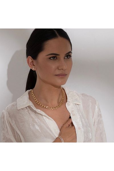 ElectraStore Small Link Gold Necklace