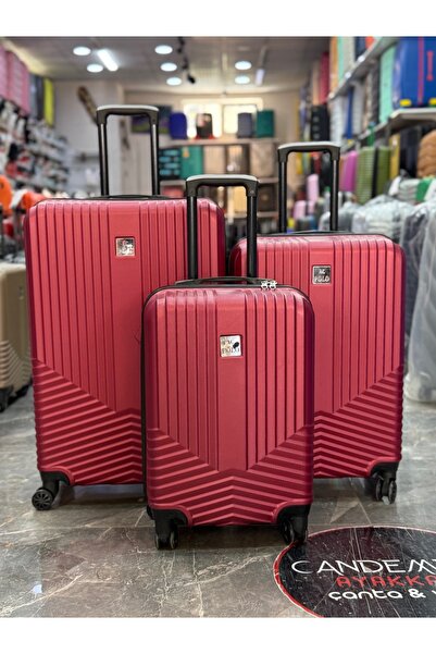 CDS 3’lü Valiz Seti | Kırılmaz Silikon | 4 Tekerlekli | Şifreli Kilit | Sessi...