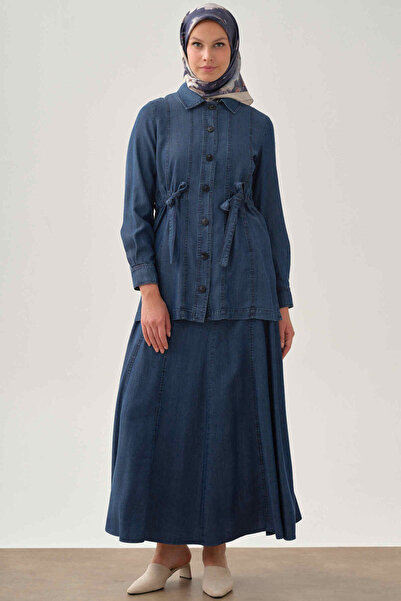 Tuğba Parçalı Etek - İndigo