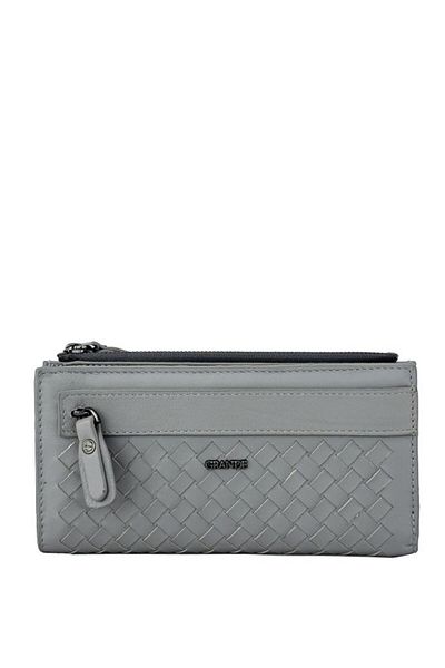 Grande Genuine Leather Women's Wallet Knitted Blue 2760