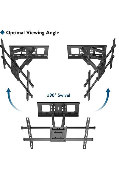 BONTEC TV wall mount, Bontec, 32-80 inch (81-203cm), adjustable, steel, 60 kg max, black