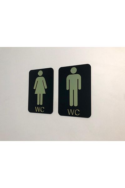 3ALAZERPLEKSİ Wc Diversion Sign 2Pcs