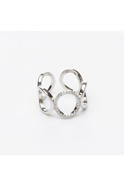 ElectraStore White Gold Plated Circle Ring