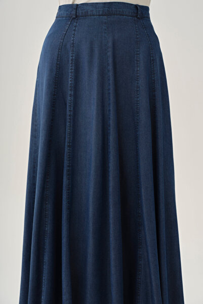 Tuğba Parçalı Etek - İndigo