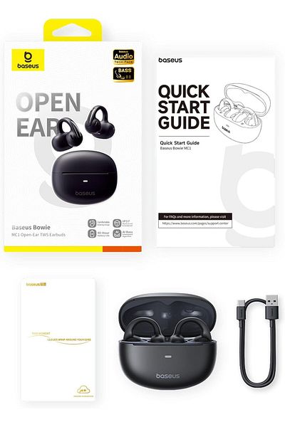 Baseus Bowie MC1 OL Open-Ear TWS Earbuds, Cosmic Black