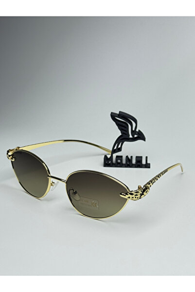 MONAL Jacarty Gold Sap Black Degraded Uv400 Protected Sunglasses Cateye Frame...