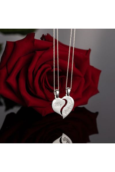 ElectraStore 925 Silver Double Pendant, My Valentine
