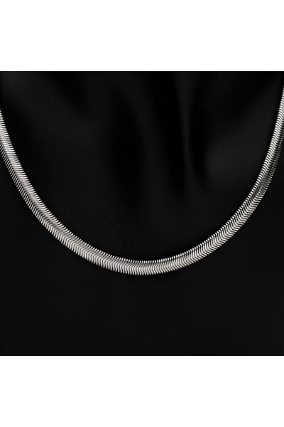 ElectraStore Silver Snake Flat Necklace