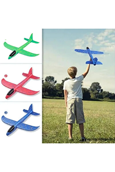 OULABİMİR 3'lü Köpük Uçak Seti – Mavi, Kırmızı, Yeşil | Elle Atılan Dayanıklı...