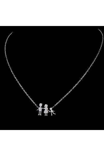 ElectraStore Silver Family Necklace