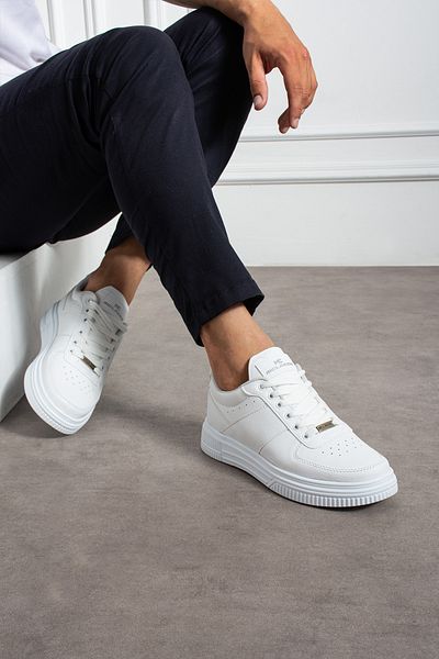 MCLACOS Men's White Sneaker Casual Sports Shoes High Sole Comfortable Design F32