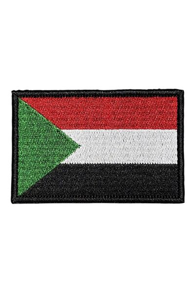 Ex Patch Patch de broderie cu steagul Sudanului - 8x5 Cm