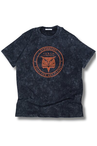 Fuddy Moda تي شيرت مطبوع قابل للغسل من Tesla Cyberbeast للجنسين، تي شيرت ريتر...