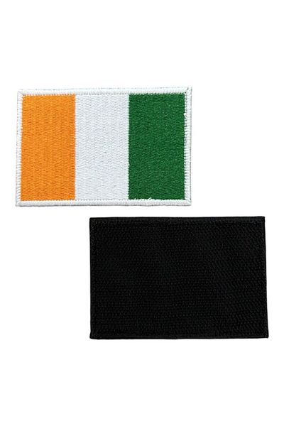 Ex Patch Patch de broderie cu steagul din coasta fildeș - 8x5 cm