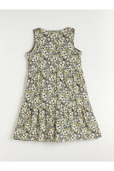 LC Waikiki Lcwaikiki Classic Green V-Neck Floral A-Line Dress
