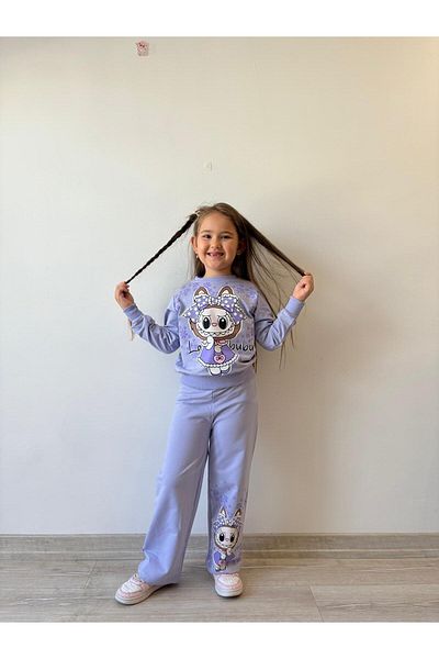 LİLLYPİCCA Girl's Character Patterned Wide Leg 2-Piece Set