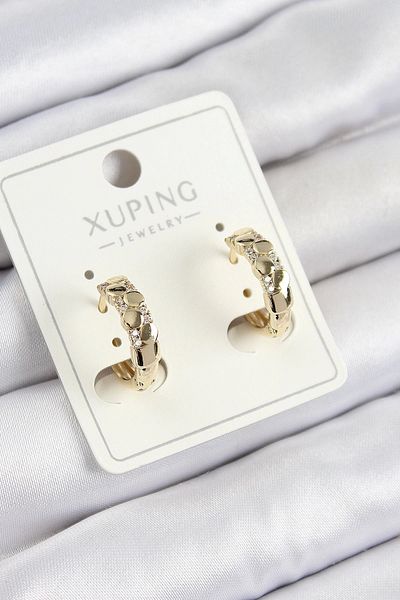 PRATİKOBA Bfs Xuping Zircon Stone Hoop Model Gold Color Women's Earrings