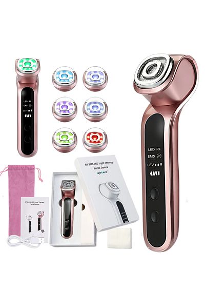KleVero 7-in-1 Facial Device with LED Therapy, RF and EMS – Rejuvenation, Lifting, and Acne Treatm