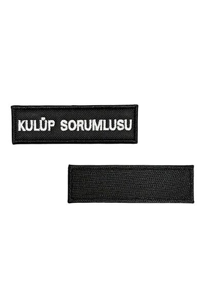 Ex Patch Patch de broderie scris pentru Groundsman Club negru - 10x3 cm