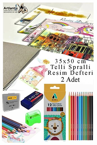 Artlantis 12 لونًا من ألوان أديل الجافة مقاس 35 × 50 سم دفتر رسم سبرالي مع مم...