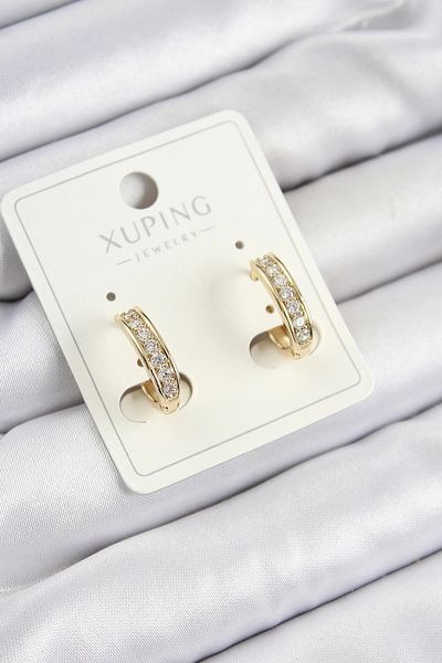 PRATİKOBA Bfs Xuping Zircon Stone Hoop Model Gold Color Women's Earrings