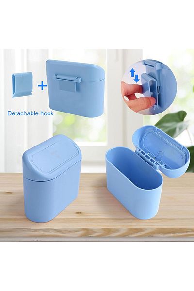 Luti Concept Auto Accessory Car Trash Can Black Portable In-Car Portable Organizer with Lid Trash Can Blue