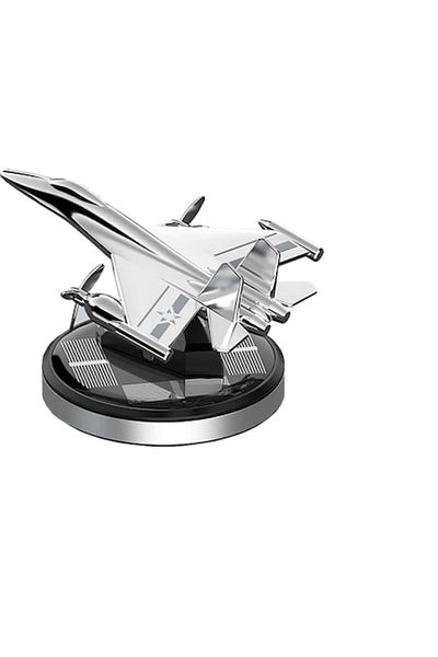 OEM Car Air Freshener with Solar Charging, Airplane Model, Anti-Slip Base, Includes Essential Oil, Gray