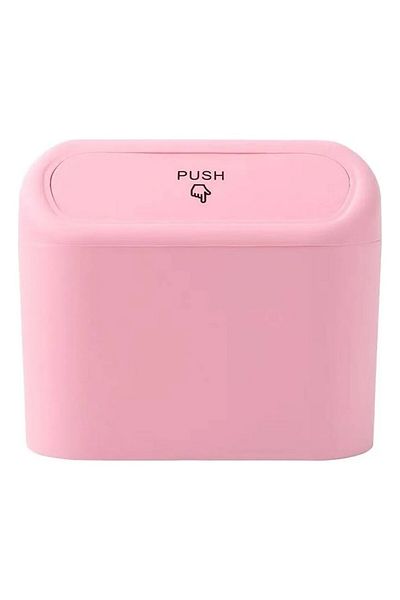 Luti Concept Auto Accessory Car Trash Can Portable In-Car Portable Organizer with Lid Trash Can Pink