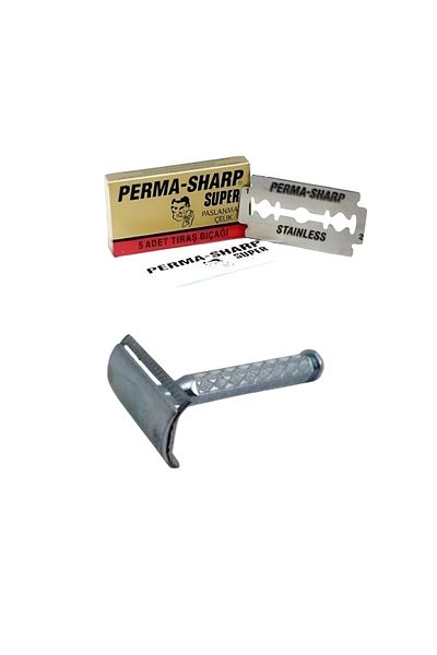 efmues Metal Razor Blade and Leaf Razor Classic Razor