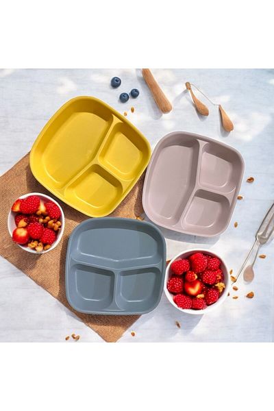 Righton 3 Pieces 3 Compartment Breakfast Plate Children's Plate Table D'Hôte (3 Pcs)