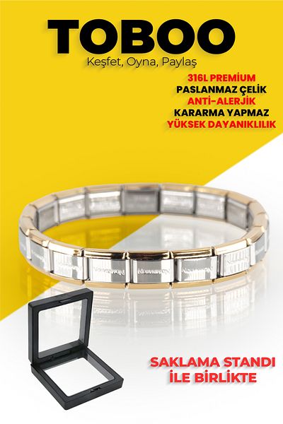 shop Italian Bracelet with Charm with Protection Stand 316L Premium Stainless Steel Anti-Allergic
