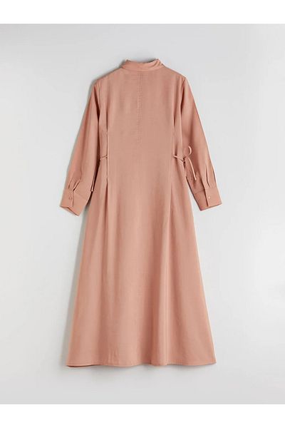 LC Waikiki Lcw Modest Pink Modal Blend Shirt Dress