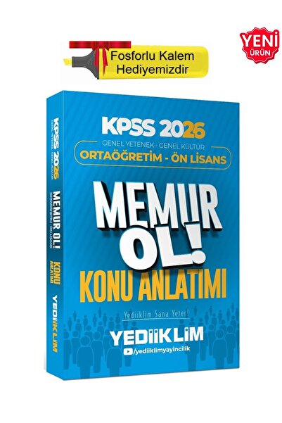 Yediiklim Yayınları 2026 - KPSS Ortaöğretim-Önlisans GK-GY Memur Konu Anlatım...