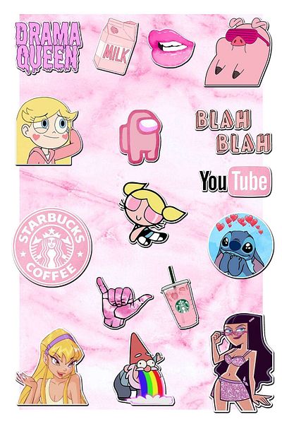 MS Major Selection Queen Themed Laptop Notebook Tablet Sticker Set 16 Pieces