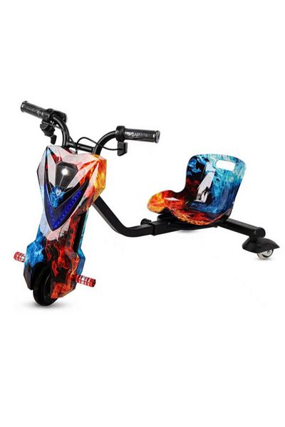 MASA 36V Drift Scooter for Kids – Fire & Ice Design, 3-Speed, 250W Motor, Safety Gear