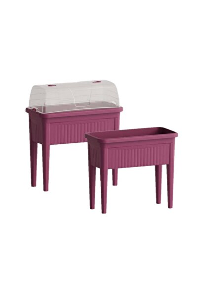 Omnipazar SO-ABS3 Fanuslu Ayaklı Bahçe Yetiştirme Saksı Seti 60 Litre No 3