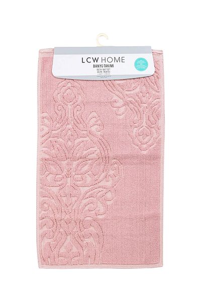 LC Waikiki LCW HOME Χαλάκι μπάνιου με ροζ σχέδιο 2 τεμαχίων AS