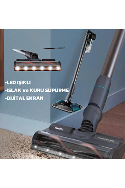 Philips ISLAK ve KURU SÜPÜRME Kablosuz Dikey Elektrikli Süpürge Led Işıklı