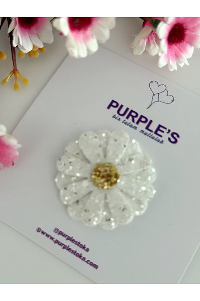 PURPLE'S BİR TUTAM MUTLULUK Glitter Daisy Little Hair Baby Buckle Pieces