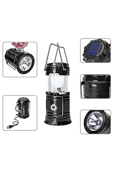 nelerbulurum Solar Güneş Enerjili ve Şarjlı 1W+6LED Işıklı hem el feneri hem ...