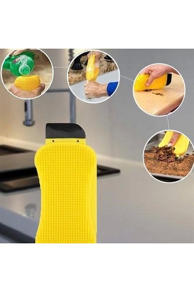PRATİKOBA Bfs multifunctional practical dishwashing brush with detergent compartment