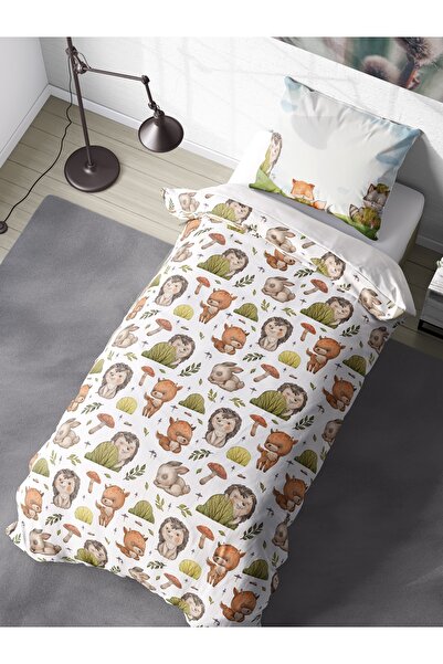 FAVOLLİ Cute Animals in Nature Single High Quality Duvet Cover Set