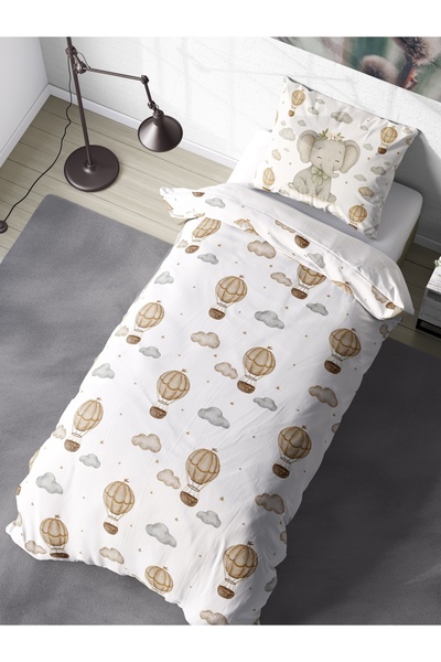 FAVOLLİ Sleepy Elephant Balloon Tale Single High Quality Duvet Cover Set
